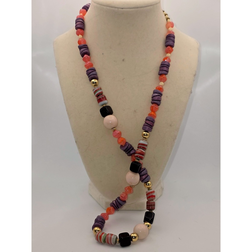 Unbranded Beaded Necklace
Multicolor Fair Vintage Art Glass Boho Fashion Jewelry